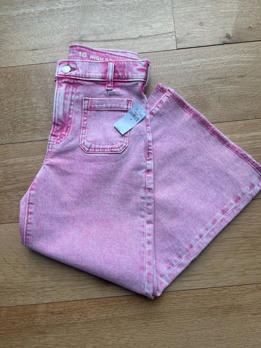 NWT GAP Pink Girls Wide Leg Jeans